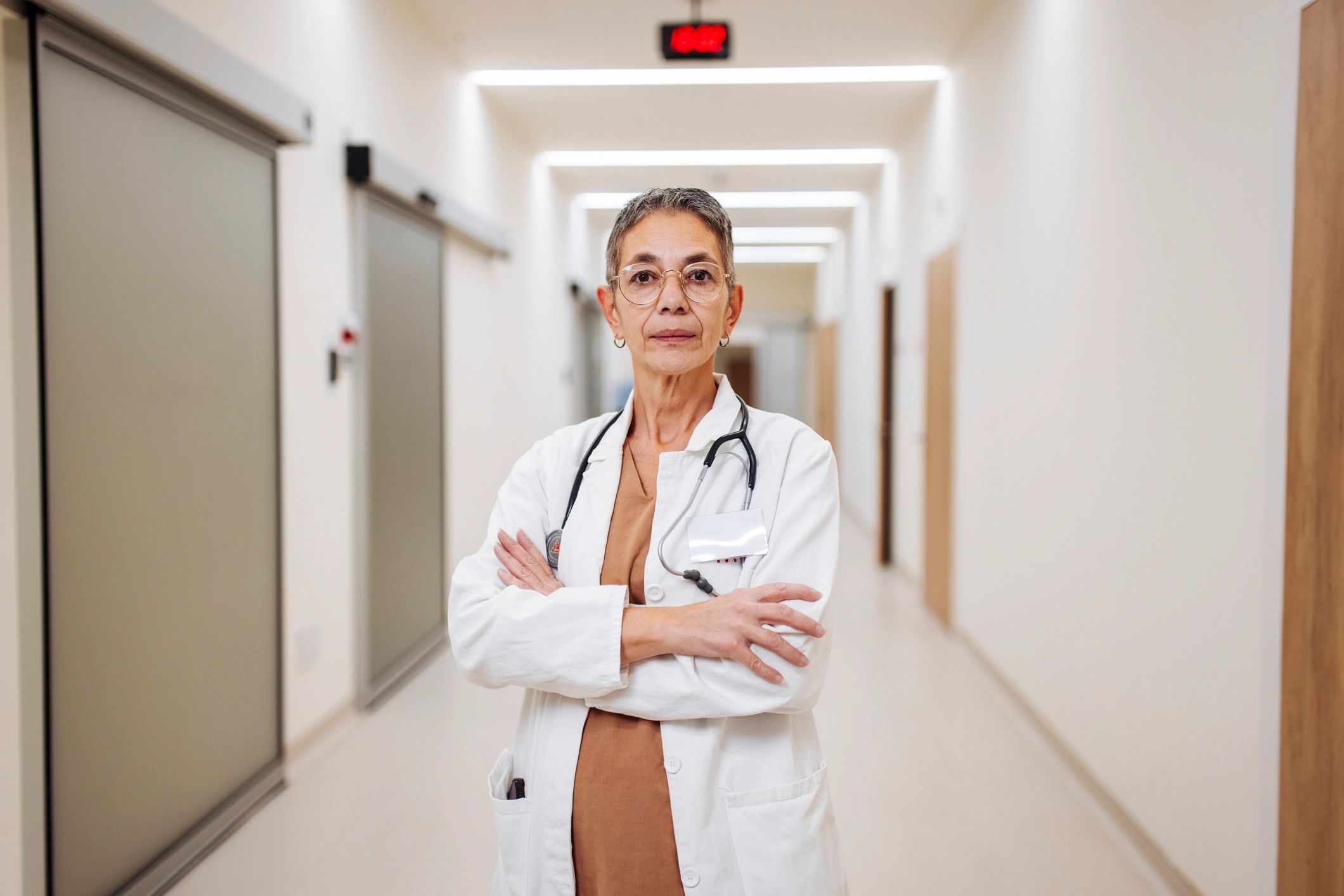 Confident specialist physician in a modern clinic