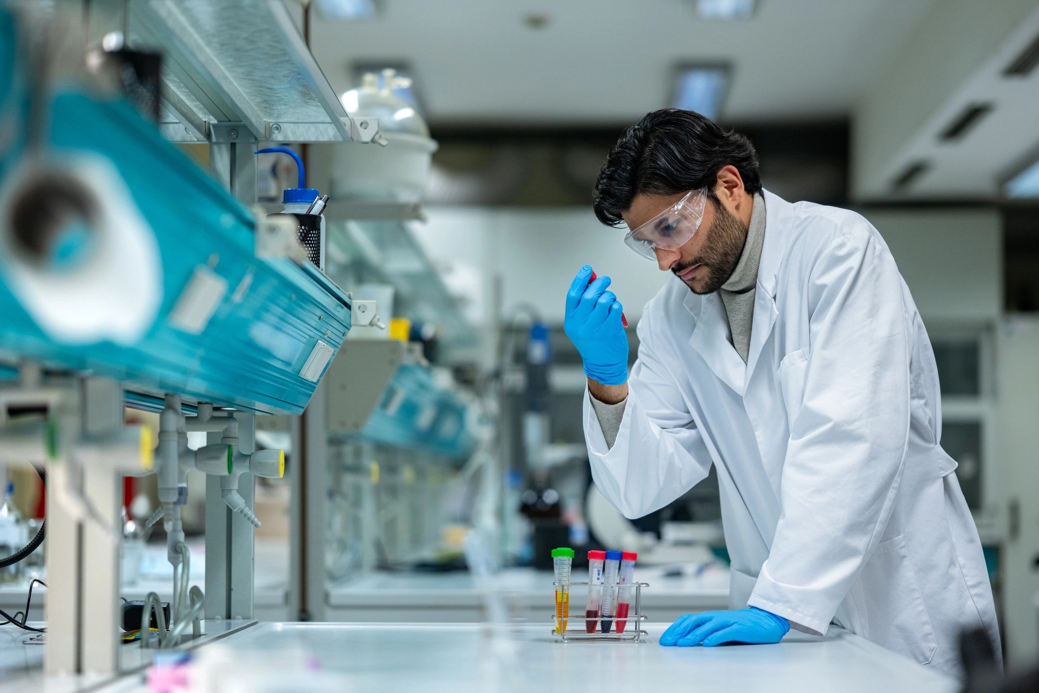 Clinical research professional at a workstation